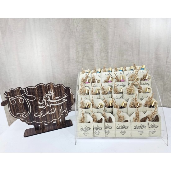 بكج 30 توزيعة حافظات الجلد عيد الاضحى مع ستاند خاروف هدية بالاسم بكج 30 توزيعة حافظات الجلد عيد الاضحى مع ستاند خاروف هدية بالاسم